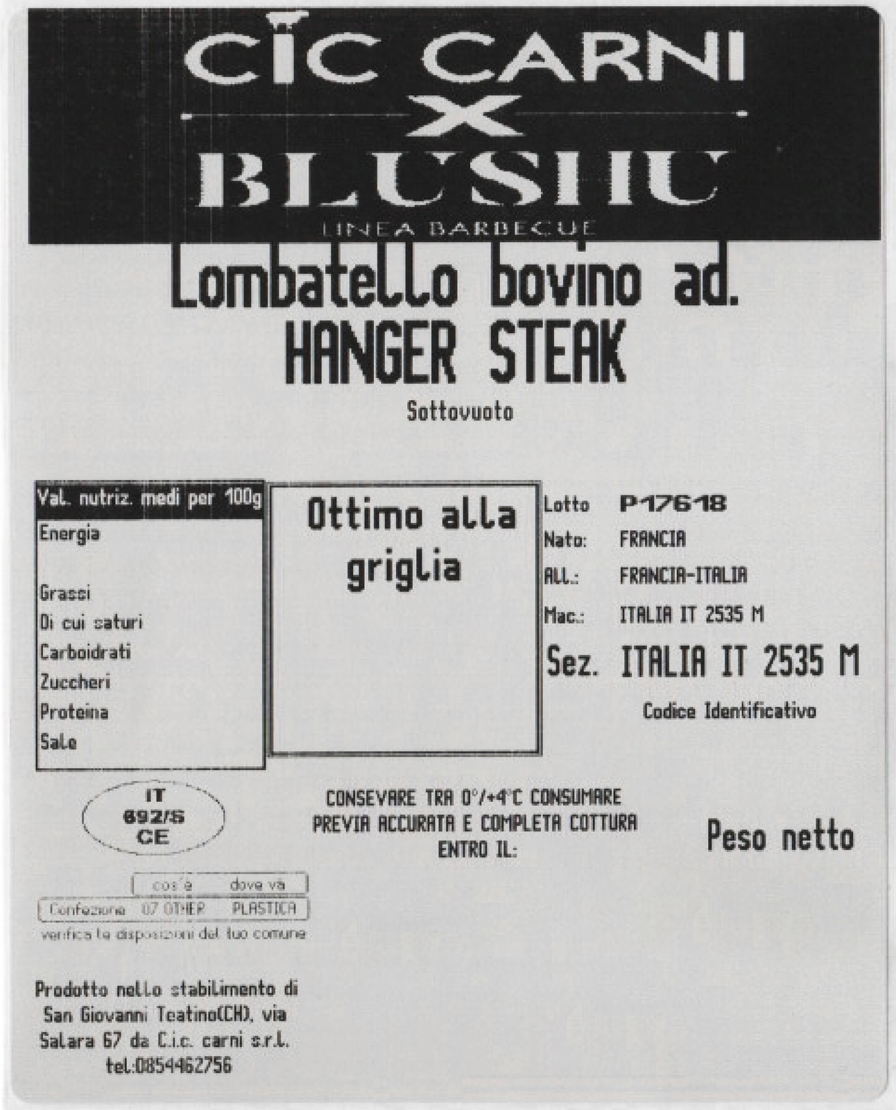 Hanger steak LOMBATELLO 1,6 kg 10 Hanger steak LOMBATELLO 1,6 kg Linea BBQ Arrosticini - Cic Carni 10
