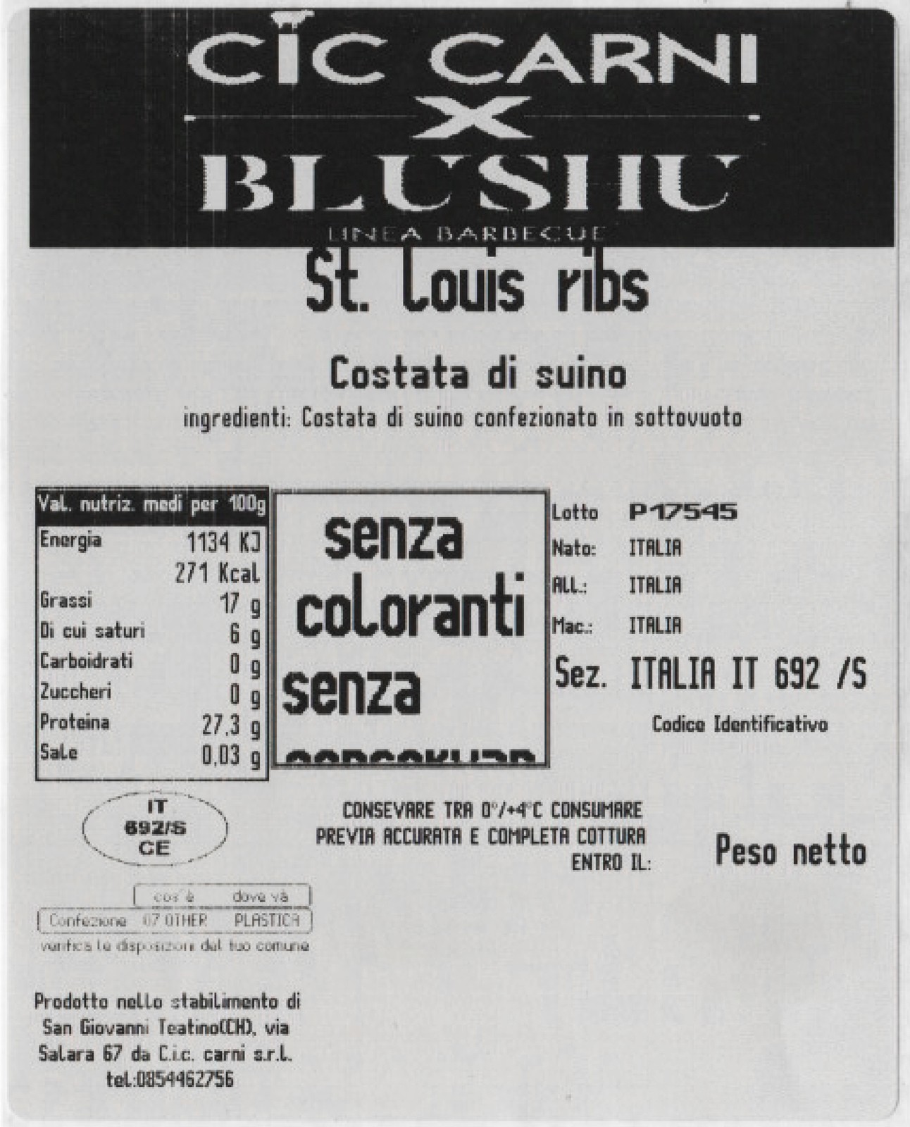 St. Louis Ribs Costata 10 St. Louis Ribs Costata Linea BBQ Arrosticini - Cic Carni 10