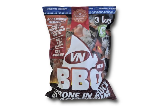 Carbone BBQ Carbone Brick 3 Kg ad accensione immediata Kit e Accessori Arrosticini - Cic Carni